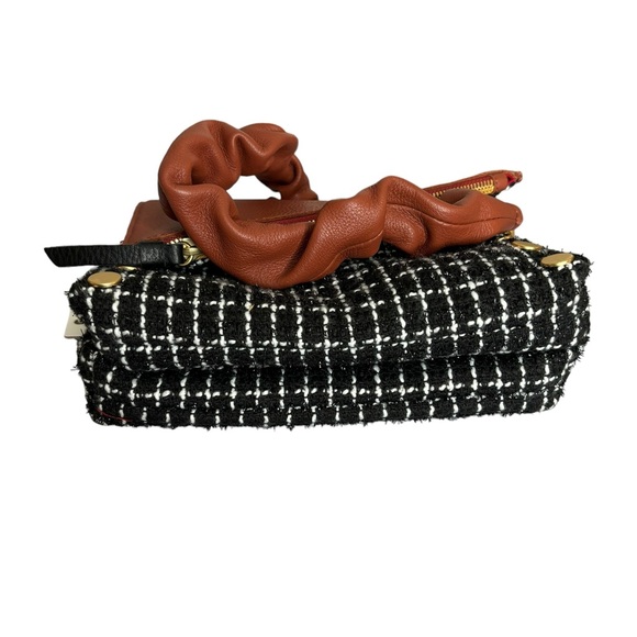 EUC Dillion Small Crossbody Limited Edition Midnight Trellis Brushed Gold Tone - Picture 15 of 17